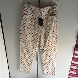 Louis Vuitton Multicolor Patterned Straight Leg Jeans